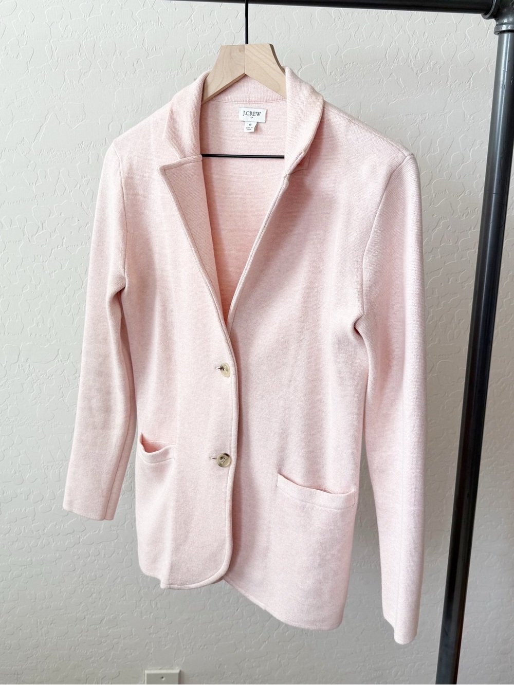 J.Crew Schoolboy Sweater Blazer Pink Knit Cotton